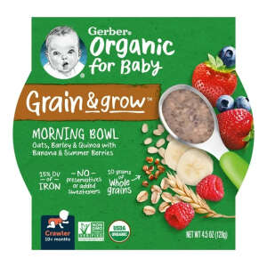 Gerber Orgánic Comida Para Bebé Frutos Rojos Plátano Y Avena