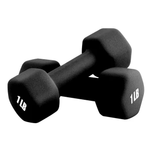 Mancuernas De Neopreno 1 Lb, Antideslizantes, Forma Hexagona Color Negro