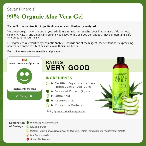 Gel Orgánico Aloe Vera De Tamaño De 2 Oz 100% Sin Xantano - Image 3