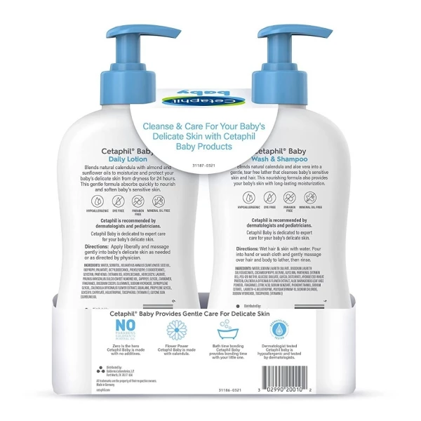 Cetaphil Pack Baby Wash & Shampoo + Daily Lotion Para Bebé - Image 3