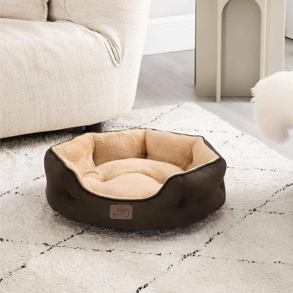 Bedsure - Cama Lavable Para Perros Y Gatos Pequeños Color Marrón Diseño Pequeña - Image 2
