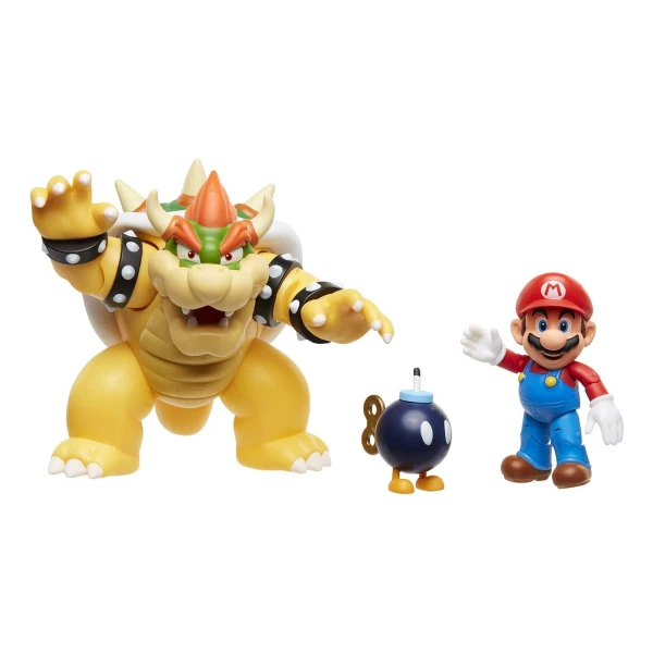 Set De Figuras Diorama Mario Vs Bowser + Bob-omb (nintendo) - Image 3
