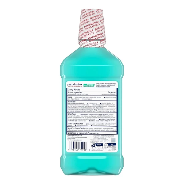 Parodontax Enjuague Bucal Aliento Fresco Menta 480ml 2 Pack - Image 3