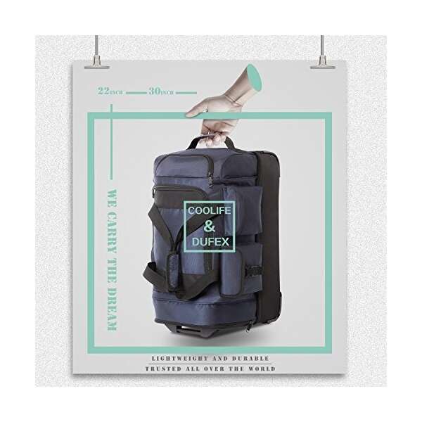 Coolife Rolling Duffel Bolsa De Viaje Con Ruedas 8 Bolsillos - Image 2