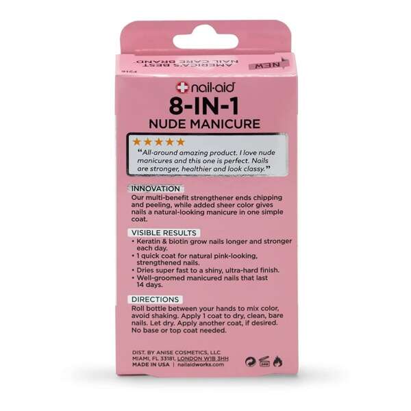 Nail-aid Manicura Desnuda 8 En 1, Transparente Francés 15 Ml - Image 3