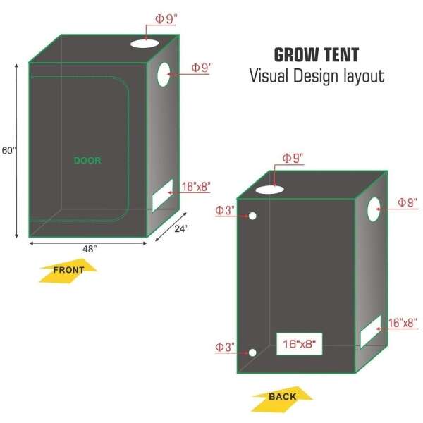 Tienda De Cultivo Hidropónico, Greenhouser - 48''x24''x60''. - Image 2