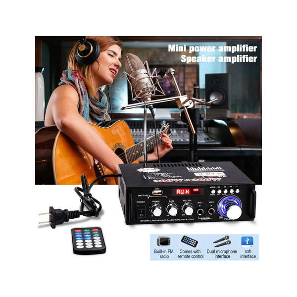 Amplificador Audio Estéreo Facmogu, Bluetooth, Usb, Sd Y Fm. Color Negro Potencia De Salida Rms 300 W - Image 3