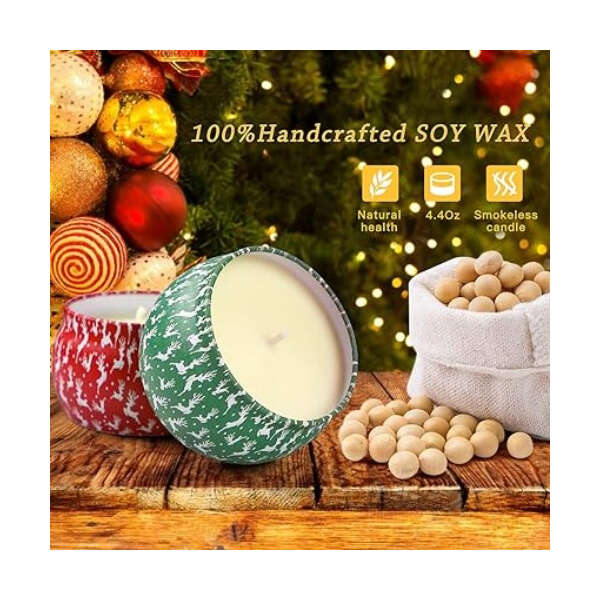 Paquetes De 4 Velas Aromaticas Navideñas Para Color Multicolor Fragancia Variado Paquete De 4 Unidades Navideño - Image 3