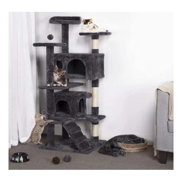 Arbol De Gato Casa Muebles Condominio 1.3m Alto Yaheetech Color Gris Oscuro - Image 3