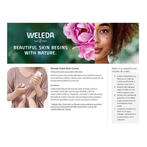 Crema Para Rozaduras De Pañal, Weleda Con Calendula 2.8 Oz. - Image 3