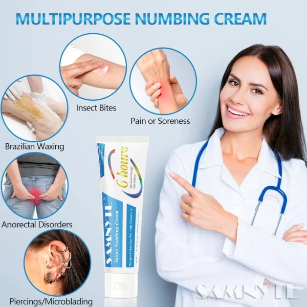 Samnyte Crema Anestésica Para Tatuajes Sin Dolor, De 6 A 8 H - Image 4