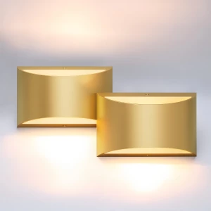 Aipsun- Luces De Pared Para Interiores Con Cableado 2pzas Color Dorado