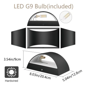 Aipsun- Luces De Pared Para Interiores Con Cableado 2pzas Color Negro - Image 4