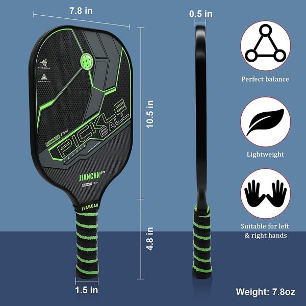 Juego D 2 Raqueta D Grafito P Pickleball, 4 Bolas Pickleball - Image 3