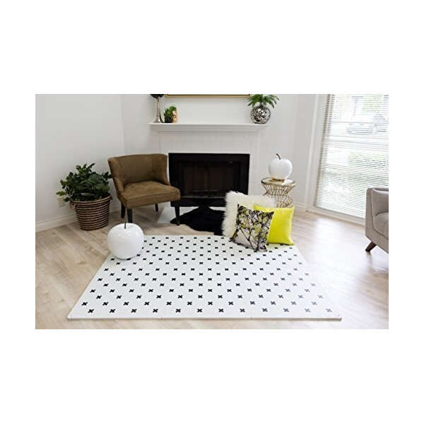 Yay Mats Alfombrilla De Juego Para Bebés Extragrande, Suave Color Cross Blanco - Image 2