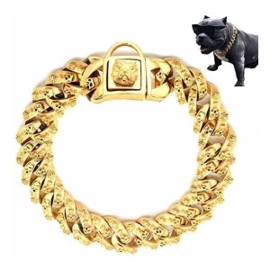 Collar De Oro Para Perro Collar De Cadena De Acero Inoxidabl