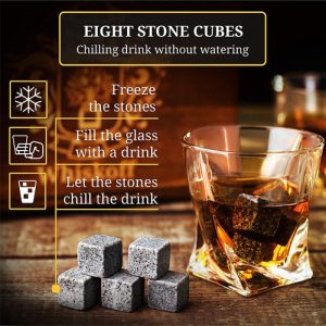 Juego De 2 Vasos De Whisky, Piedras De Whisky Bourbon, Pinza Color Marrón - Image 5