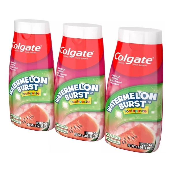 Colgate Kids 2en1 Pasta/enjuague Anti-caries, Sandia Pack 3 - Image 2