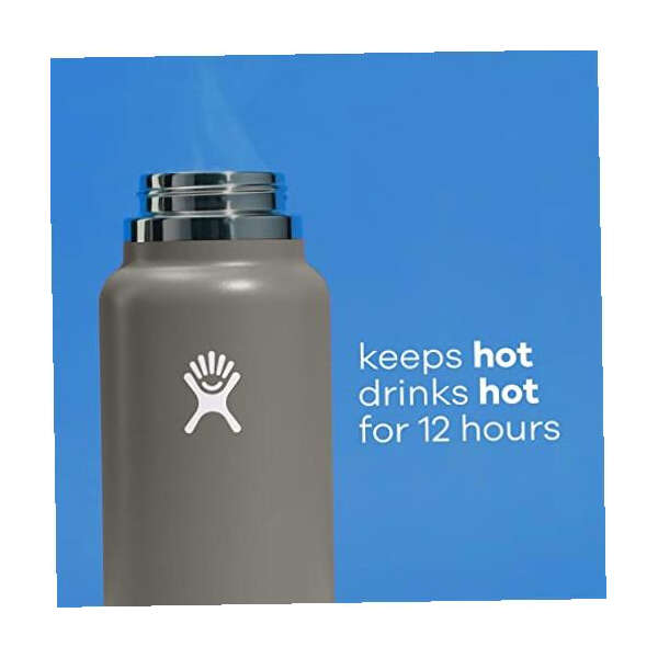 Hydro Flask Tapa Con Pajita De Boca Ancha, Botella De Agua Color Negro - Image 2