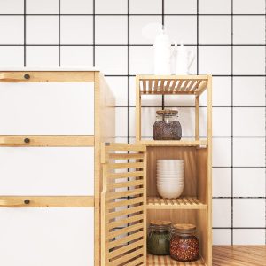 Purbambo - Gabinete De Almacenamiento De Bambú De Baño Mueble Natural - Image 3