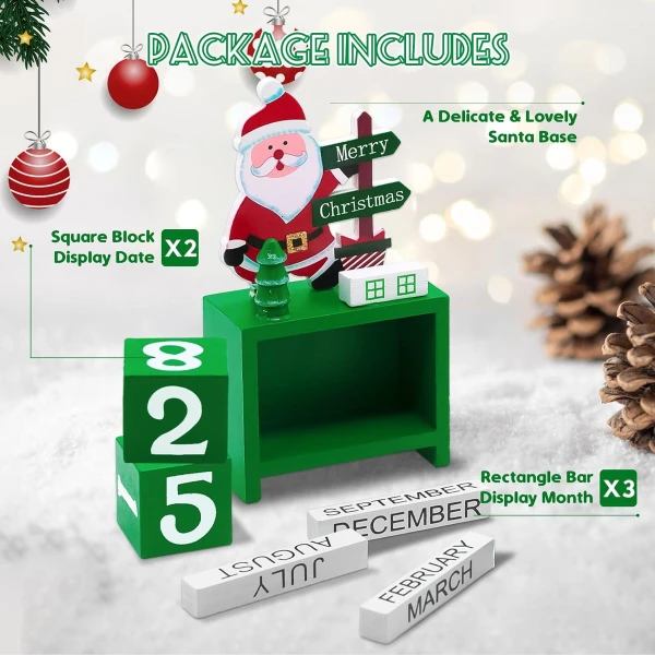 Calendario De Adviento De Cuenta Regresiva De Navidad 2023 Color Verde - Image 2