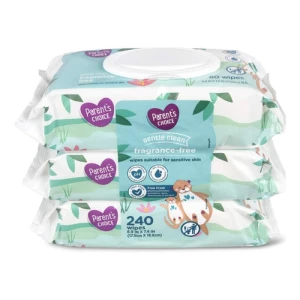 Parents Choice Toallitas Húmedas, Sin Fragancia, Suaves 240
