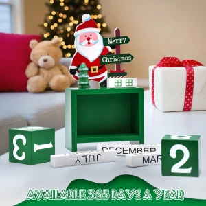 Calendario De Adviento De Cuenta Regresiva De Navidad 2023 Color Verde - Image 3