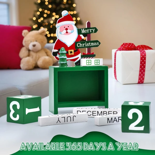 Calendario De Adviento De Cuenta Regresiva De Navidad 2023 Color Verde - Image 3