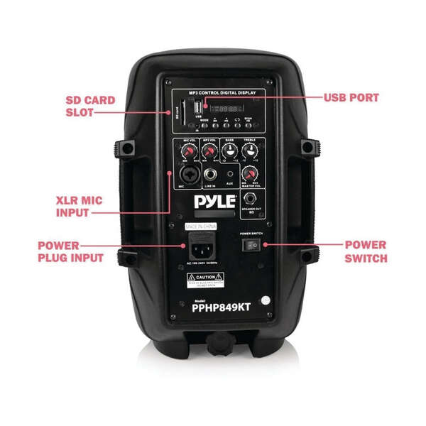 Bocinas Para Hogar Y Exteriores Pyle, Bluetooth, Usb 700 Wat Color Negra - Image 3