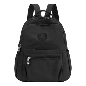 Go-done - Mini Bolsos De Nilón Para Damas Acabado De Los Herrajes Negro Color Negro Correa De Hombro Negro Diseño De La Tela Liso