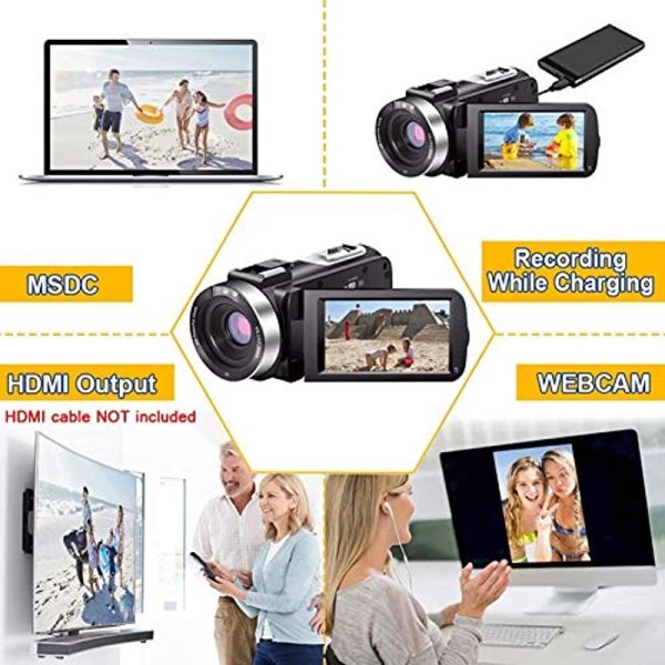 Camara De Video Videocamara Full Hd 1080p 30fps 24.0 Mp Ir Color Black - Image 2