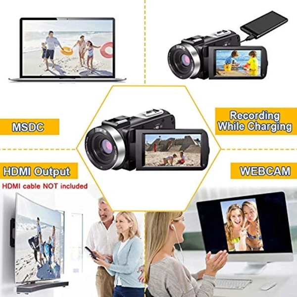 Camara De Video Videocamara Full Hd 1080p 30fps 24.0 Mp Ir Color Black - Image 2