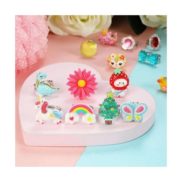 Pinksheep Anillos De Joyería Para Niña Pequeña En Caja - Image 5
