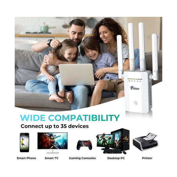Amplificador Señal Wifi Paleoer 300m V1 6000 Pies Y 35 Dispositivos Color Blanco - Image 5
