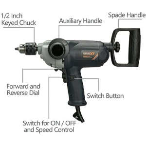 Taladro De Fuerza Y Juego De Mezclador De Cemento, Maxxt Color Negro Frecuencia 60 Hz - Image 4