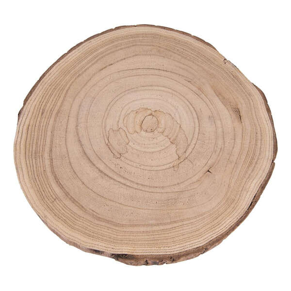 Pedestal Grande De Madera De Paulownia Con Patas De Metal Color Acabado Crudo - Image 5