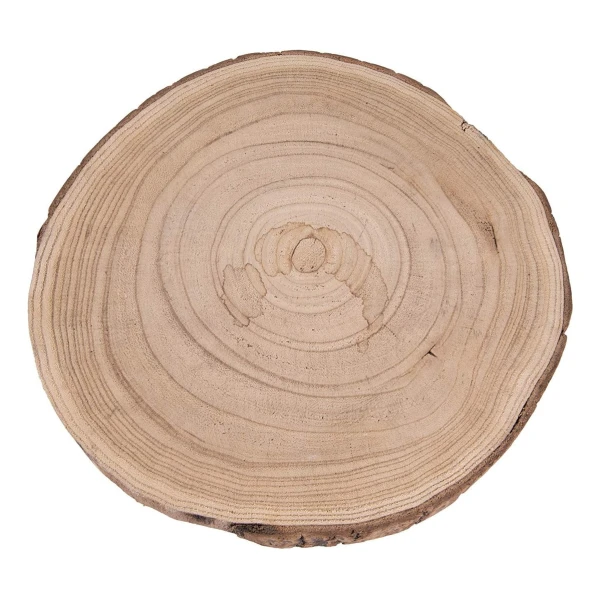 Pedestal Grande De Madera De Paulownia Con Patas De Metal Color Acabado Crudo - Image 5