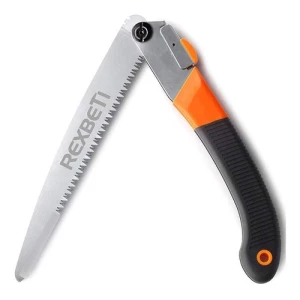 Sierra Plegable Compacta, Rexbeti, Hoja 8.0 In, Para Acampar Color Negro/naranja