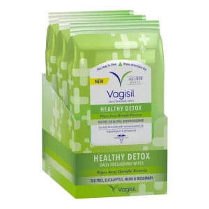 Vagisil, Toallitas Íntimas Femeninas Healthy Detox 60 Unid.