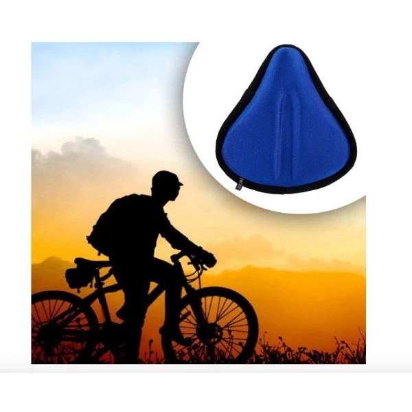 Zacro Asiento De Gel Para Bicicleta Tamaño Grande Suave Y A Color Azul - Image 3