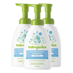 Babyganics Champu Para Bebe Y Gel De Baño Sin Perfume 3 Pack
