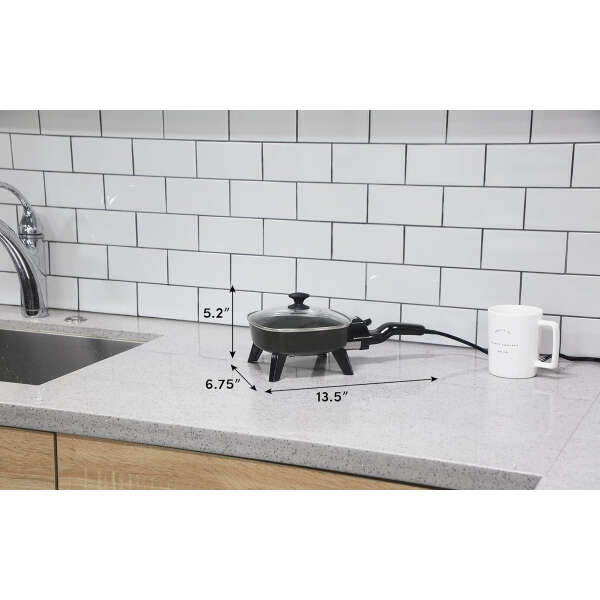 Elite Gourmet Sartén Eléctrica Antiadherente 18cm Color Negro Frecuencia N A - Image 2