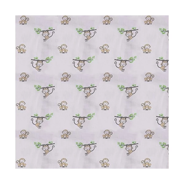 Bacati Conjunto De 4 Monos Felices Muselina Swaddling Mantas - Image 4