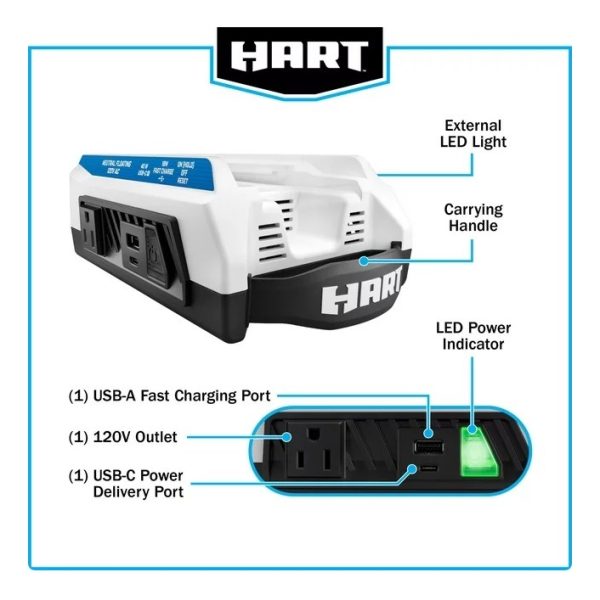 Hart Cargador De Baterias, Ups A Batería De 40 Voltios 300 W - Image 3
