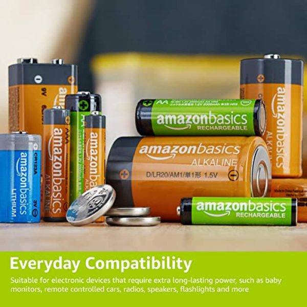 Pilas Recargables Amazon Basics Paquete De 4 Baterías Recarg - Image 5