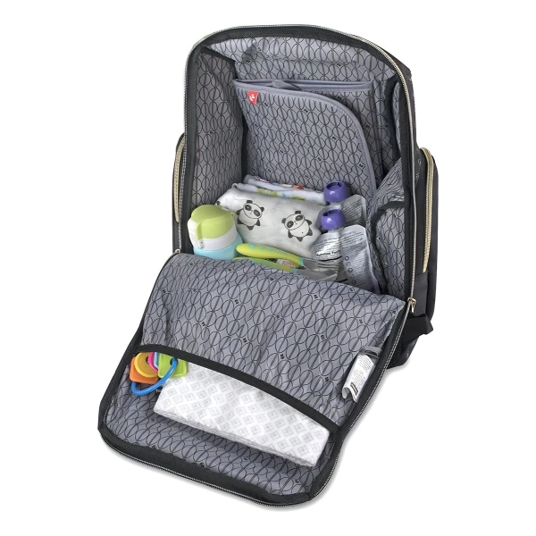 Pañalera Maleta Morral Fashion Diapers Bebe Fisher - Price Color Negro Diseño De La Tela N/a - Image 3