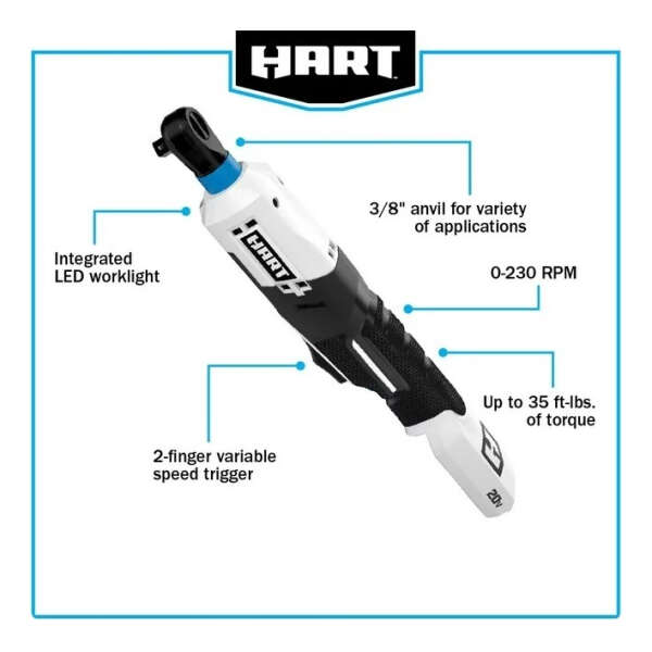 Hart Kit Trinquete 3/8 De Pulgada, 1 Batería De 20 V 1,5 Ah. - Image 3