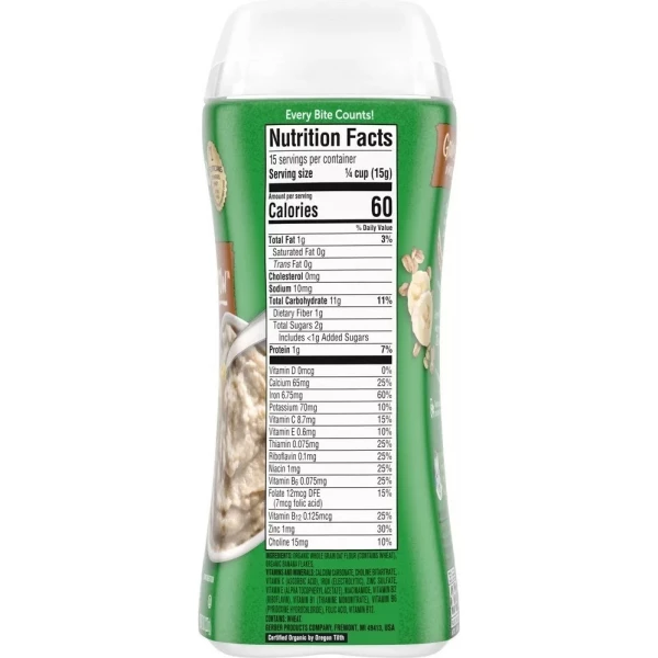 Gerber Cereal De Avena-plátano Orgánico Grain&grow 227gr - Image 4