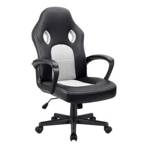 Silla Para Oficina, Escritorio Y Juegos, Furmax Cuero Sintét Color Blanco