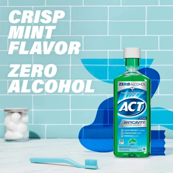 Act Anticavity Enjuague Bucal Zero Alcohol, Fresh Mint - Image 2
